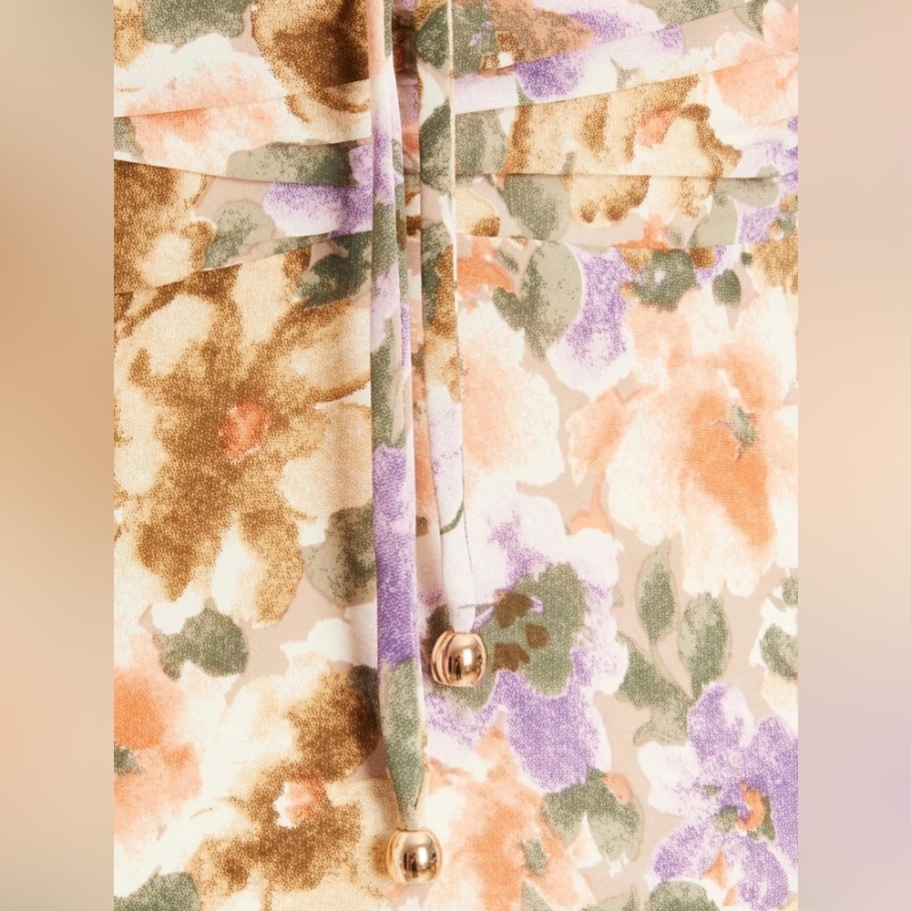 Quiz Ruched Half Sleeve Blouse Top Floral Multicoloured Size 14 US New - Picture 4 of 6